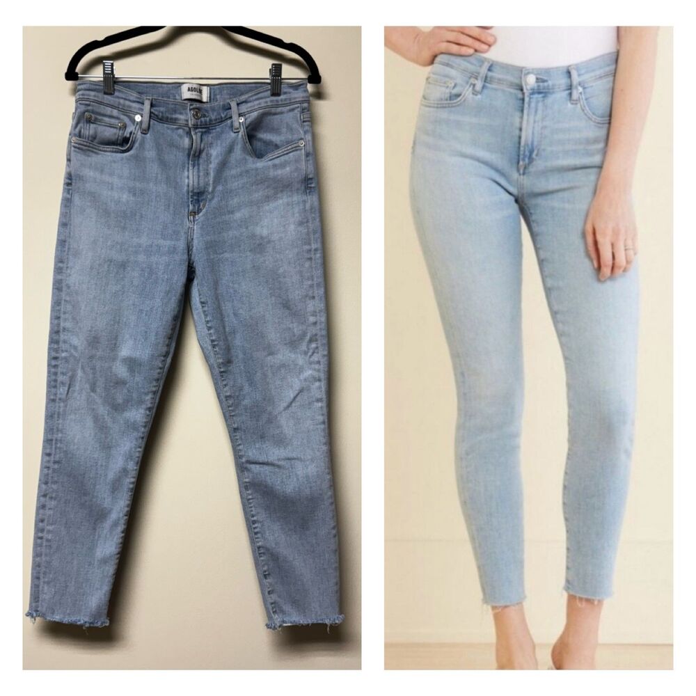 AGOLDE Sophie Crop Soft Skinny Jeans in Ligh Wash, Sz 31